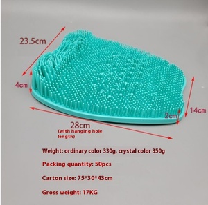 Tapis de douche moderne en PVC antidérapant et absorbant à motif ondulé, brosse de nettoyage pour le soin des pieds, en silicone fabriqué à la machine - Product Image 3