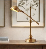 Lampe de table industrielle simple en fer, réglable et rotative, pour chambre, bureau et salon, lumière LED élégante et luxueuse