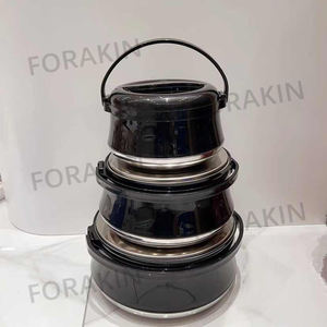 YJM959 대형 식품 워머 용량 2.5 + 4.5 + 6.5L 공장 핫 세일 스테인레스 스틸 대형 냄비 블랙 컬러 클래식 주방 냄비 - Product Image 6