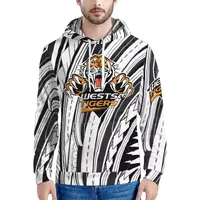 Fabriek Directe Verkoop Gepersonaliseerde Custom Nrl Westerse Tigers Mannen Trui Zachte En Comfortabele Grote Maat Sport Hooded Sweater