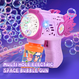 Pistolet à bulles pour enfants en plein air 10 trous Pistolet à bulles automatique en plastique PP Jouets amusants Machine à bulles - Product Image 2