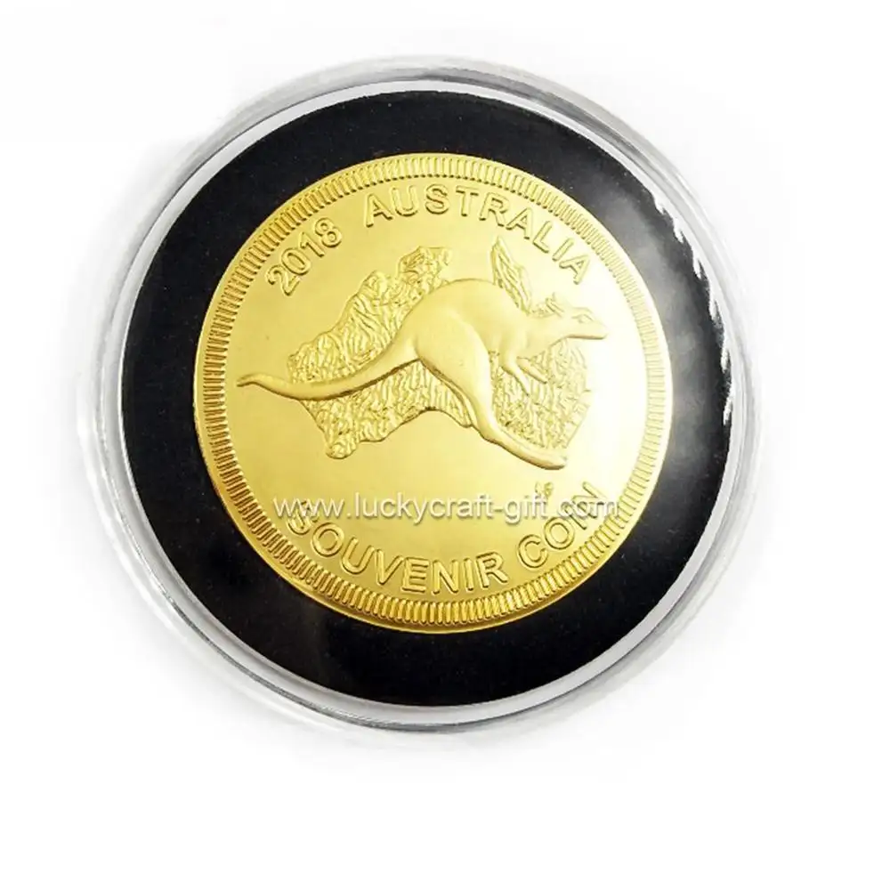 Custom metal round shaped gold printed souvenir coin