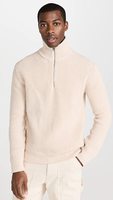 Pull-over Homme Personnalisé OEM&ODM 100% Coton, Col Montant Zippé, Manches Longues, Tricot Côtelé Crème, Style Pêcheur