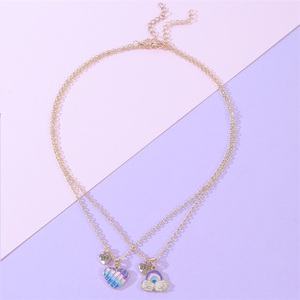 Collana con Ciondolo BFF 'Migliori Amici per Sempre' 2026, Design <span class=keywords><strong>a</strong></span> Cuore/Frutta, Placcata Oro, Regalo Trendy per l'Amicizia - Product Image 6