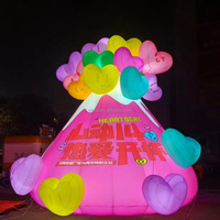 Décoration de mariage sur le thème de l'amour, volcan gonflable creux en forme de cœur, disponible avec machine à bulles