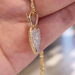 Design di lusso 18K bianco Mix <span class=keywords><strong>oro</strong></span> <span class=keywords><strong>giallo</strong></span> VVS1 DEF <span class=keywords><strong>collana</strong></span> pendente <span class=keywords><strong>con</strong></span> <span class=keywords><strong>cuore</strong></span> cresciuto da laboratorio - Product Image 2