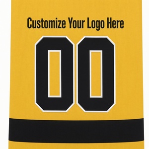 Maillot de hockey sur glace jaune de qualité supérieure pour homme, manches longues, col en V, respirant, en polyester, imprimé par sublimation, vêtements de sport pour adulte - Product Image 2