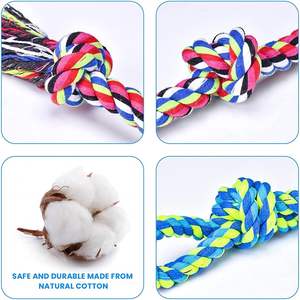 Tren baru mainan kunyah anjing <span class=keywords><strong>DIY</strong></span> 4-pak tali katun kuat tahan lama untuk pengunyah agresif berbagai mainan kunyah kuat - Product Image 3