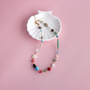 Yeni varış korkak takı Boho tarzı titanyum çelik gerdanlık kolye kadınlar için Coloful doğal boncuk kolye - Product Image 2