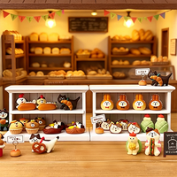 Kawaii Katzen- und Hunde-Pyramiden-Feenbrot-Harz-Miniaturen, Niedliche Bäckerei-Szenen-Ornamente, Kreative Schreibtisch-Deko & Geschenk für Katzenliebhaber