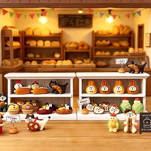 Miniature in Resina di Gatti, Cani e Pane Kawaii, Ornamenti per Scene di Panetteria, Decorazioni Creative da Scrivania e Regalo per Amanti dei Gatti - Product Image 3
