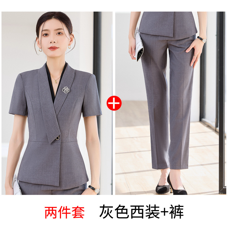 Two-piece gray suit pants