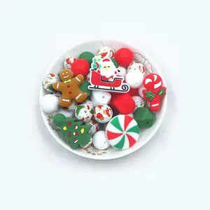 News Food Grade Christmas Set Gifts Baby Chewable Molar Toy DIY Nipple Chain Jewelry Silicone Beads