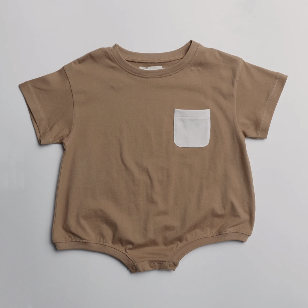 Brown white pouch