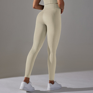 Nouveau pantalon de yoga moulant sans couture en maille, style européen et américain, taille haute, effet ventre plat et rehausseur de fessiers, pour le sport et le fitness - Product Image 6