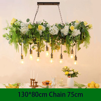 Décoration de lustre en fleurs artificielles et plantes vertes pour plafond, ameublement doux dans les restaurants, bars, magasins