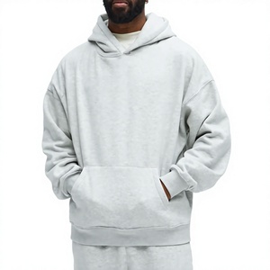 Sweat-shirts à capuche personnalisés 100 % coton, molleton épais, coupe oversize, avec logo imprimé sur mesure pour hommes, OEM - Product Image 1