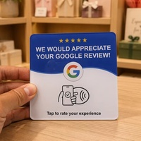 Plaque autocollante NFC en PVC pour avis Google sur vitrine de table en verre