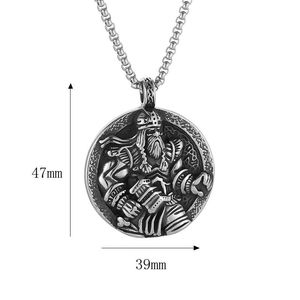 Hip Hop Viking Odin King <span class=keywords><strong>dei</strong></span> <span class=keywords><strong>dei</strong></span> impermeabili appannamento a mano libera in acciaio inox moda gioielli ciondolo collane per uomo uomo uomo - Product Image 2