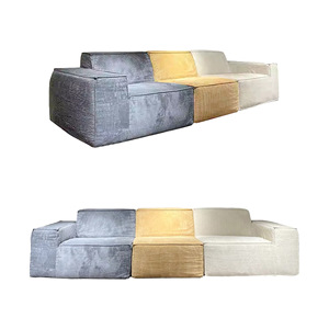 Sofá Seccional Moderno de Terciopelo en Forma de L, Modular, de Tres Plazas, Tapizado en Tela, Mueble de Sala de Estar con Diseño de Brazos Rectos - Product Image 6