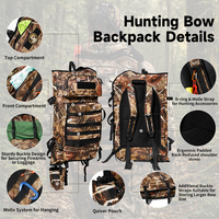 Étui pour arc composé, sac à arc léger et souple avec poche pour flèches et sangles de sac à dos, sac à fusil 2 en 1 pour la chasse et le tir