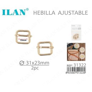 Fibbia Regolabile Ilan 31x23mm in Metallo per Cinture, Set da 2 Pezzi - Product Image 3