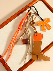 Cowboy-Stijl Kleine Paardenkleur-Blok Lange Laarzen, Tas Hanger, Strik Kralen Tas Hanger - Product Image 5