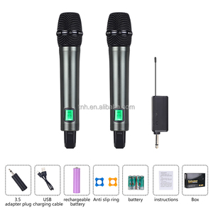 TNH UM-G3 microfono Wireless interamente in metallo uno a due UHF riduzione del rumore FM scheda audio per intrattenimento familiare - Product Image 6