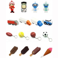 Memoria USB Personalizada con su Logotipo, 4GB 8GB 32GB 64GB, PVC, Diseño de Dibujos Animados en 3D