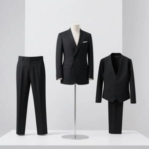 Nuevo Traje Casual Italiano para Hombre, Transpirable, Gris, de Lona, Estilo Marinero, de Tres Piezas, con Cuello de Solapa y Cierre de un Solo Botón - Product Image 1