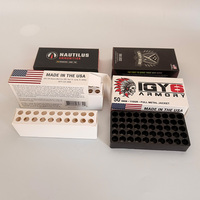 Boîtes de munitions en carton imprimées sur mesure de 9mm avec plateau en plastique ou insert en papier pour solutions d'emballage de balles et de médicaments