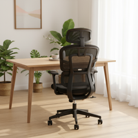 Chaise de bureau ergonomique en maille avec appui-tête réglable et soutien lombaire, pivotante et réglable en hauteur, vente en gros directe usine, MOQ 5 pour bureau à domicile