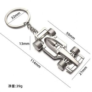 Porte-clés de voiture de course en alliage de zinc 3D personnalisé avec logo, modèle de course miniature, design créatif, porte-clés en métal pour les fans de sport automobile - Product Image 1