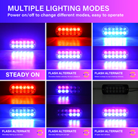 Feux de signalisation clignotants OEM rouge et bleu à 12 LED de 4 pouces, étanches IP67, 10-30V DC, en matériau PC, pour camion, SUV, remorque
