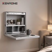 Table d'ordinateur portable pliable murale personnalisée avec espace de rangement pour économiser de la place au bureau à domicile
