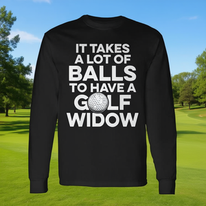 Camiseta de manga larga Golf Widow para esposa golfista con diseño de pelotas - Product Image 3