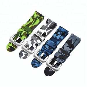 <span class=keywords><strong>Militaire</strong></span> Camo Bande de <span class=keywords><strong>Montre</strong></span> En Caoutchouc de Silicone <span class=keywords><strong>Bracelet</strong></span> 24mm 22mm - Product Image 1