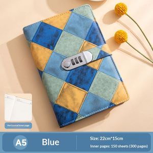 Cuaderno de Alta Calidad con Tapa Dura de Cuero PU A5, Personalizado con Logotipo, Bloques de Colores, Cierre con Contraseña, para Estudiantes - Product Image 3