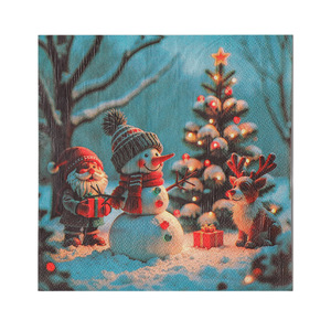 Christmas Paper Napkins 330mm Square Printed Holiday Disposable Napkins For Christmas Party - Product Image 5
