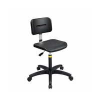 Tabouret de laboratoire réglable avec base en acier chromé et vérin à gaz pour postes de travail en laboratoire