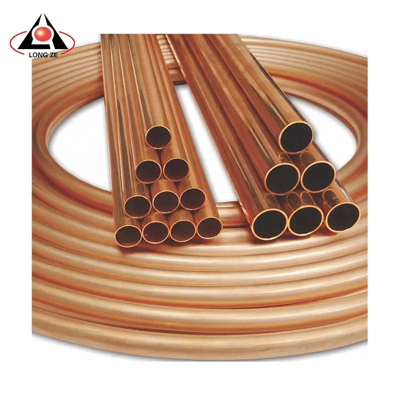 Cooling 1/2 1/4 3/8 7/8 inch air conditioner coil Copper tube 0.7mm copper coil pipe