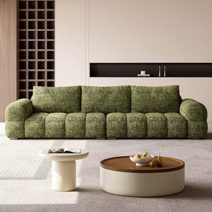 Sofá Moderno para Sala <span class=keywords><strong>de</strong></span> Estar con Tapicería Suave <span class=keywords><strong>de</strong></span> Bouclé, Tamaño Grande, Cómodo para Momentos <span class=keywords><strong>de</strong></span> Relajación - Product Image 2