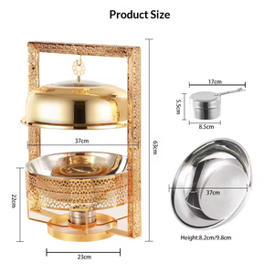 TIANXING Fournitures de banquet pour restaurants, Réchaud de buffet de luxe alimenté au combustible <span class=keywords><strong>en</strong></span> acier inoxydable, type arabe - Product Image 4