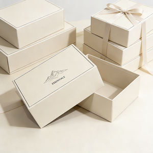 Boîtes d'emballage cadeaux en papier rigide avec couvercle et base personnalisés avec logo pour vêtements - Product Image 5