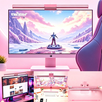 Barre lumineuse rose pour moniteur, alimentée par USB, lampe suspendue pour écran d'ordinateur à commande tactile LED