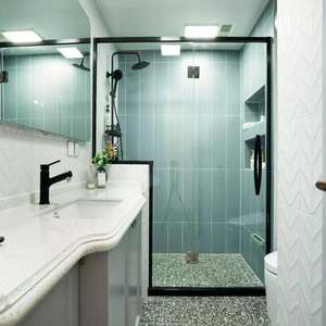 Modern <b>Wall</b> Mounted Floating Shower <b>Cabinet</b> <b>Bathroom</b> Vanity Set With Smart Mirror <b>Cabinet</b> - Product Image 5