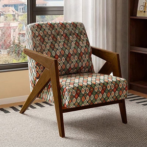 Sillón Individual <span class=keywords><strong>de</strong></span> Madera Maciza con Cubierta <span class=keywords><strong>de</strong></span> Lino, Respaldo Acolchado, Diseño Moderno, Ecológico, Duradero y Cómodo - Product Image 6