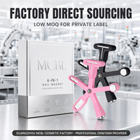 Outil magnétique professionnel multifonctionnel portable 5-en-1, mini, carré, double cœur, pour ongles, avec motif étoile, aimant puissant