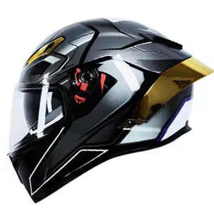 DOT OEM Approved Geschlechts neutraler Erwachsener Vollgesichts-Motorrad helm Street Racing Crash helme Riemen muster Motorrad helm