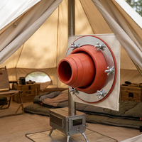 Kit de fixation de poêle en silicone résistant à la chaleur pour cheminée de tente, ouverture de cheminée pour poêle à bois, idéal pour le camping, les yourtes et les tentes cloche